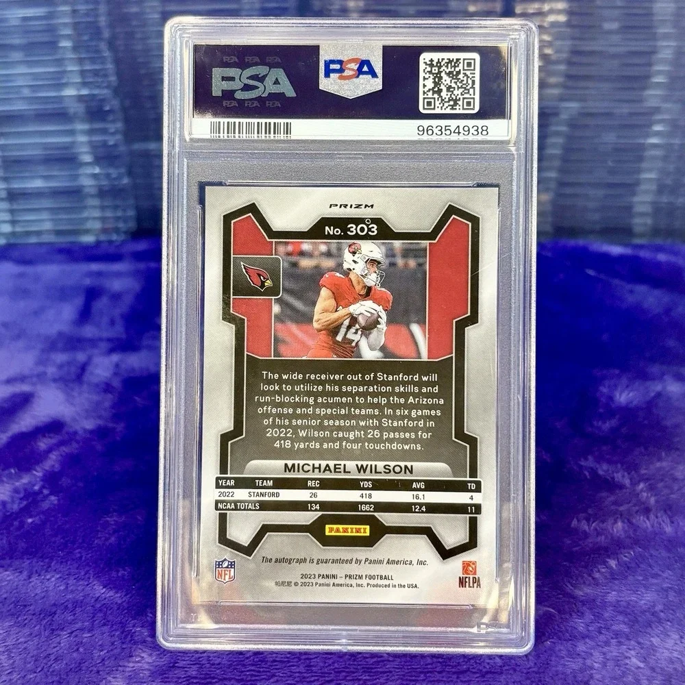 Michael Wilson 2023 Panini Prizm Silver Autograph Rookie Auto #303 RC 💎 PSA 9